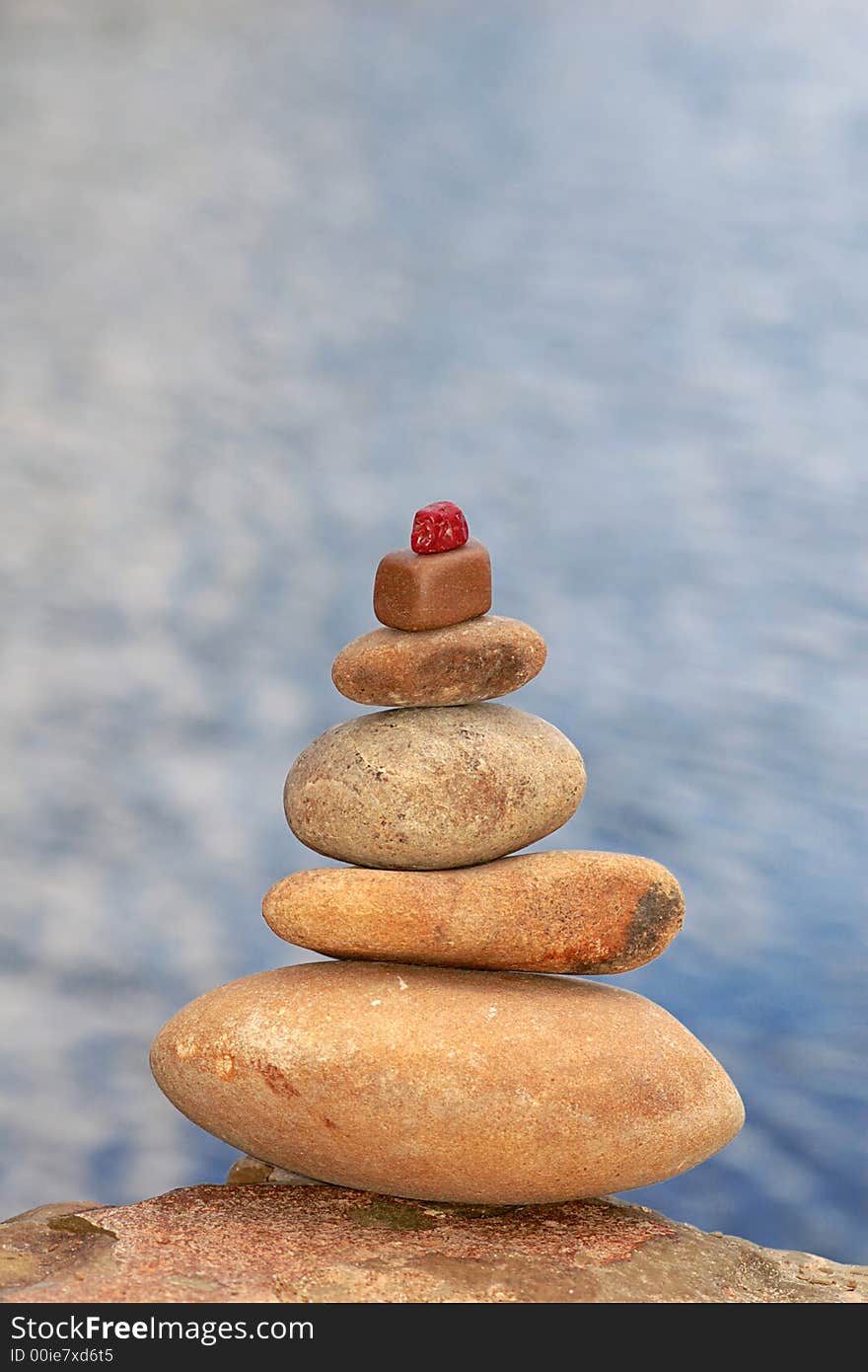 An image of a pyramid of stones. An image of a pyramid of stones