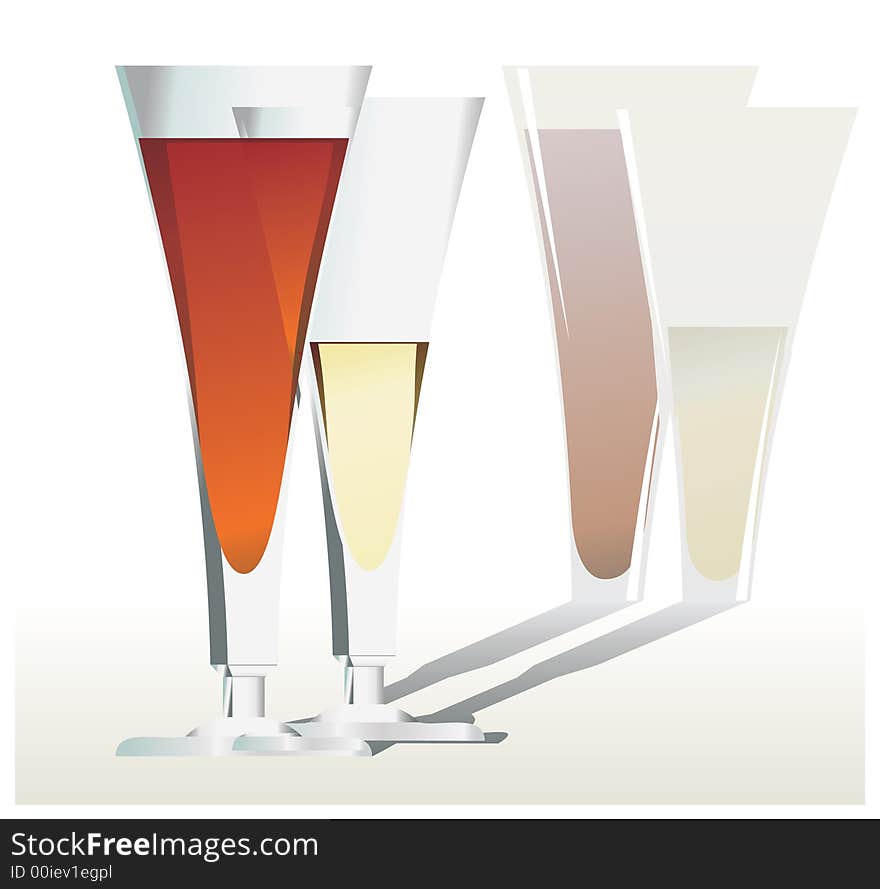 Red and white wine