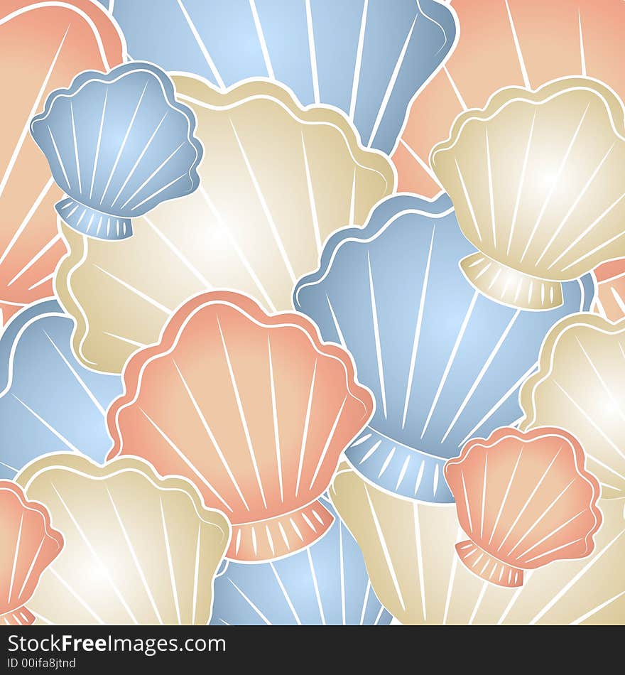 Pastel Seashells Background