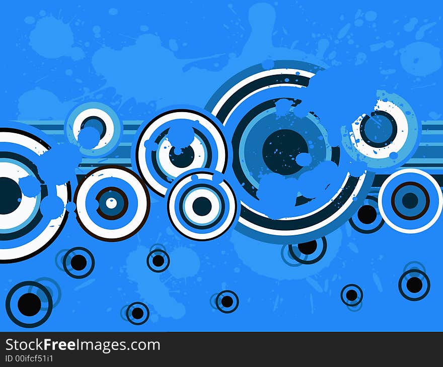 Blue Circle Graphic with splats (Vector Graphic). Blue Circle Graphic with splats (Vector Graphic)