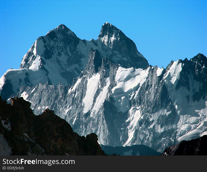 Russia. Caucasus. Two topmost mountain. Russia. Caucasus. Two topmost mountain