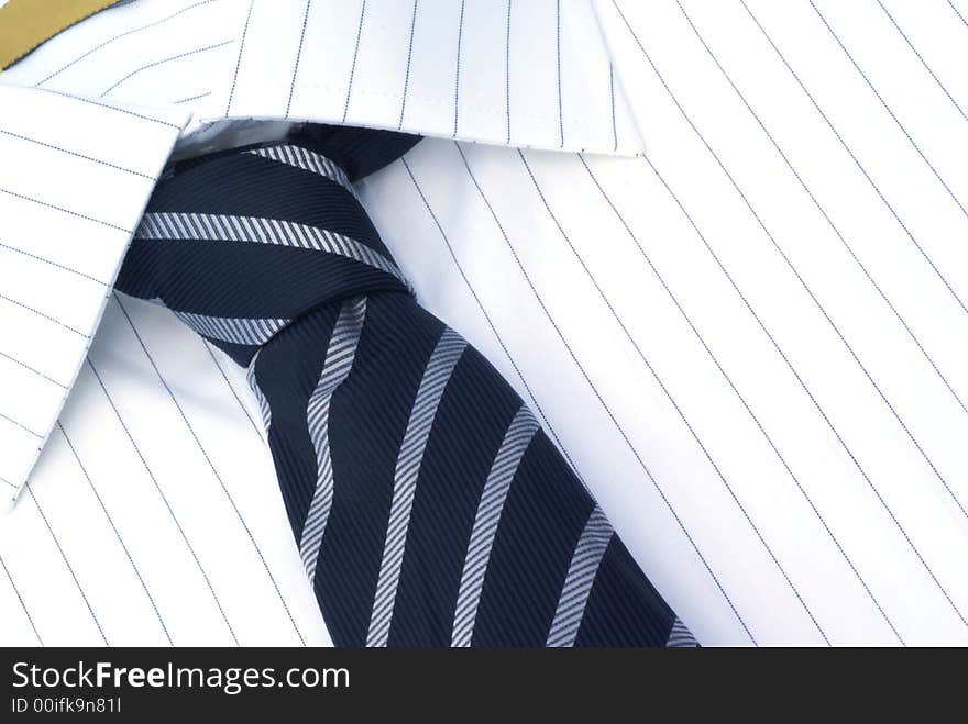 Neatly shirt and tie close up. Neatly shirt and tie close up.