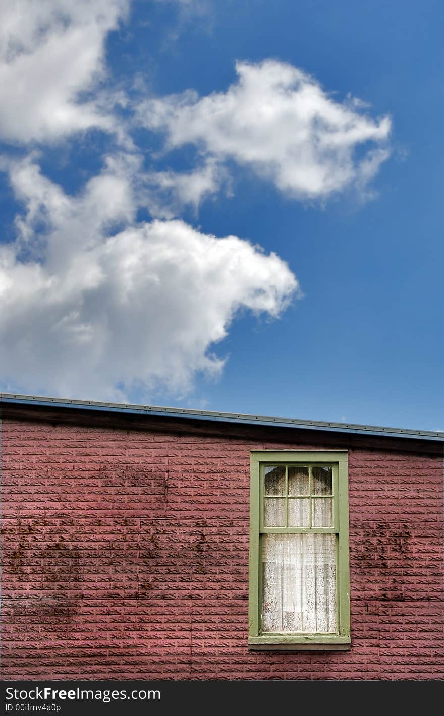 Window In Old Building, Cloudy