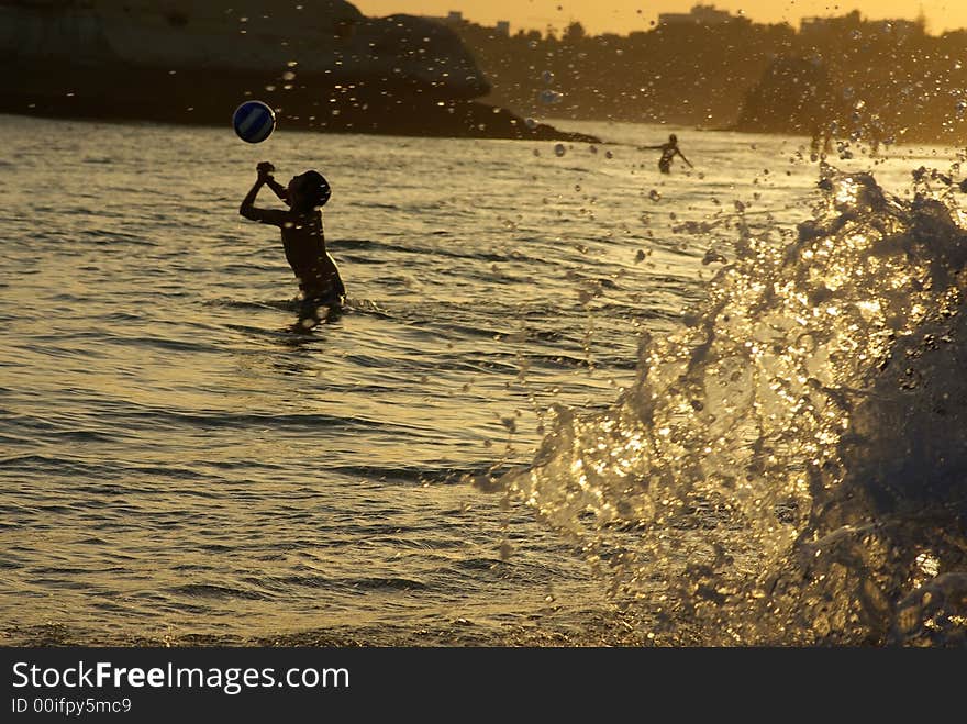 Silhouettes on the beach