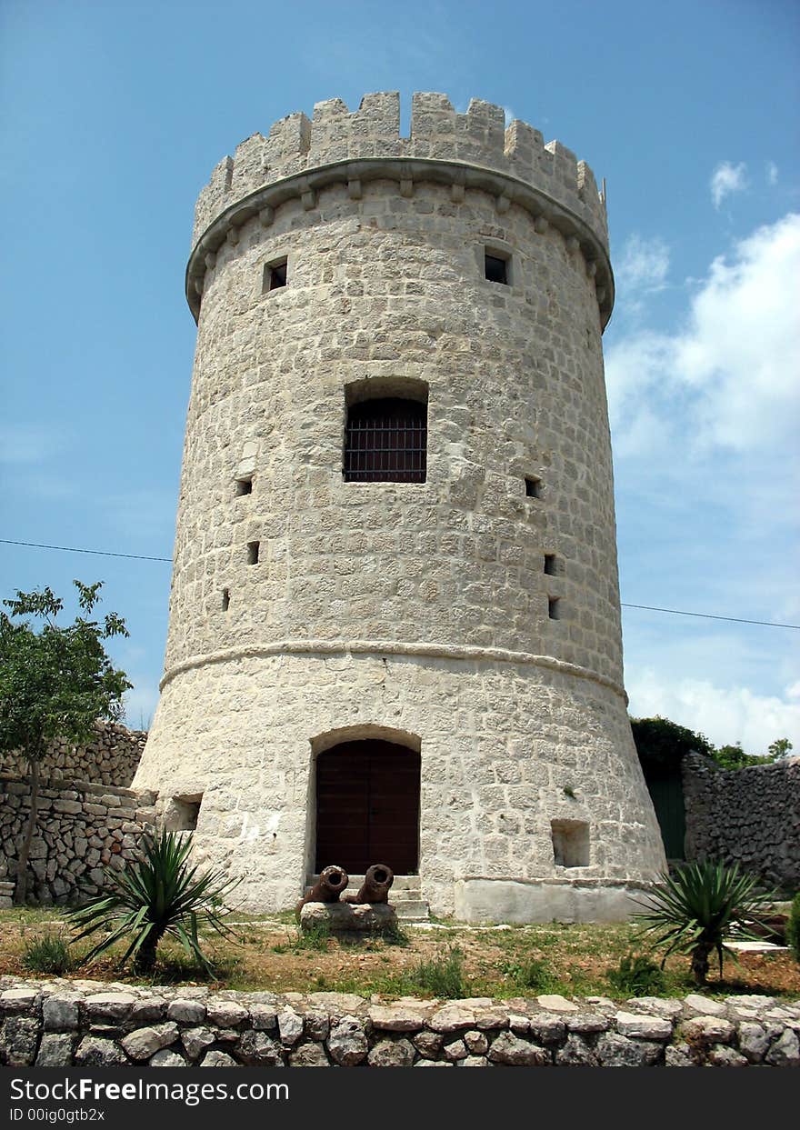 Old fort tower with guns. Old fort tower with guns