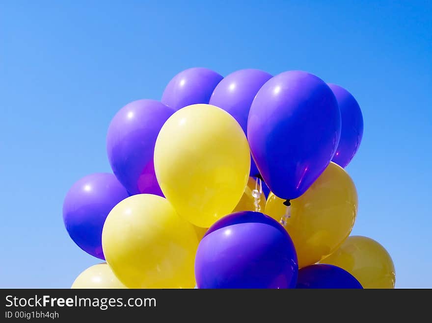 Balloons in the sky for party