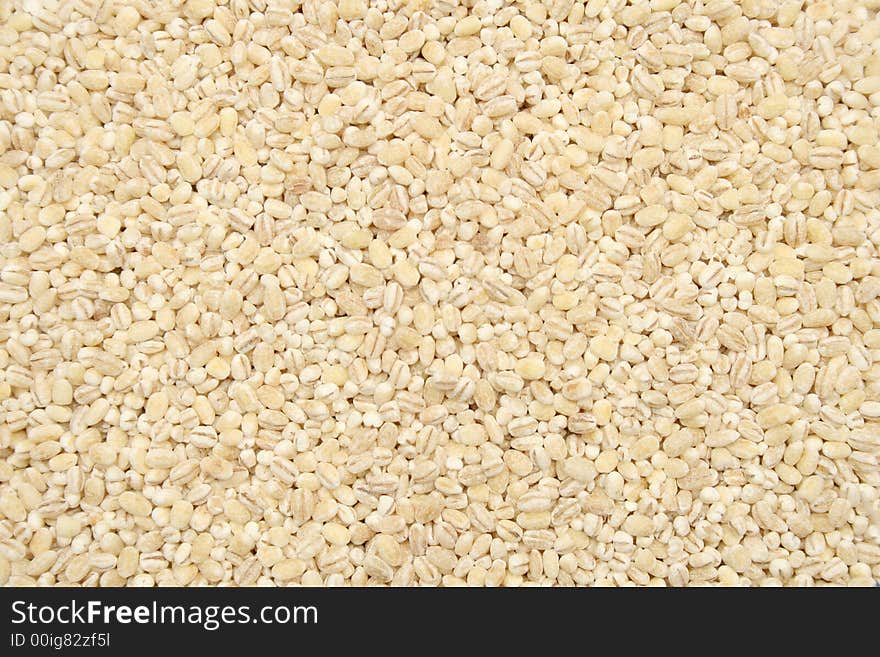 Grains of raw barley in a sack. Grains of raw barley in a sack.