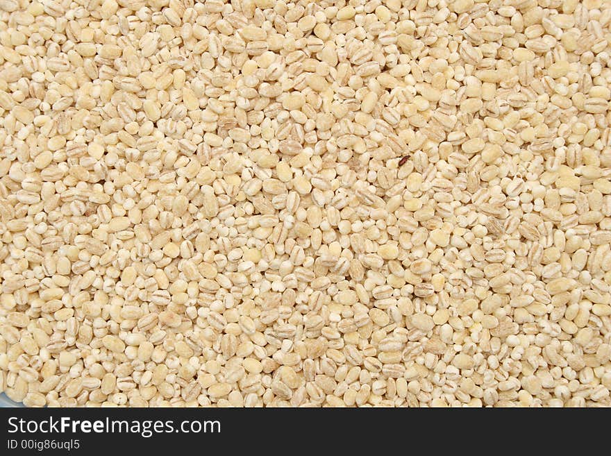 Grains of raw barley in a sack. Grains of raw barley in a sack.