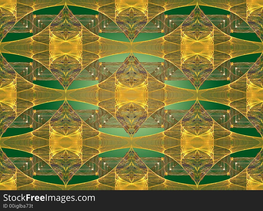 Seamless Golden diamonds Pattern on a green backckground