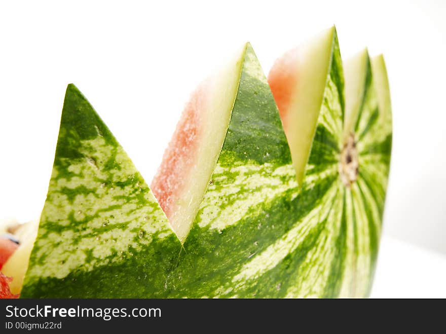 Watermelon fruit salad with melon and black currant