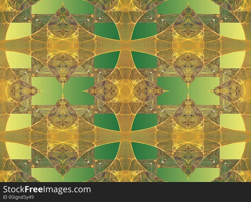 Gold design element on green and yellow for Seamless Holiday Pattern, wallpaper or Background