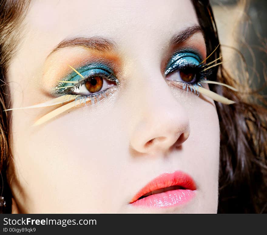 Beautiful woman with diverse fashionable Make-up. Beautiful woman with diverse fashionable Make-up