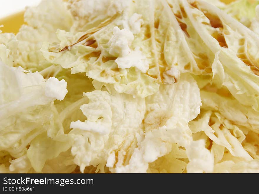 Salad with fresh cabbage brussels