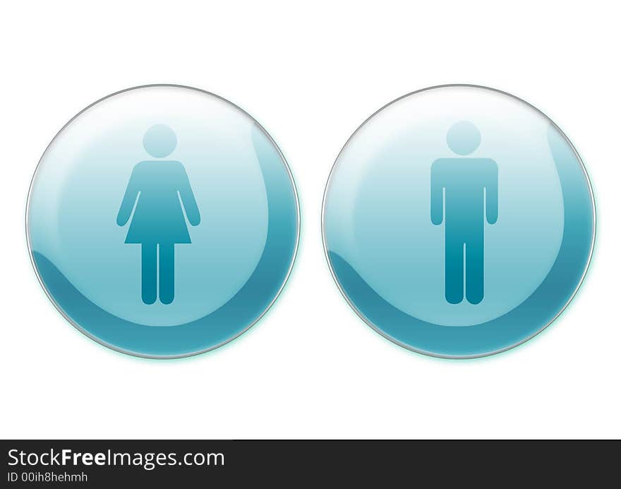 Computer generated feminine and male symbols over white background. Computer generated feminine and male symbols over white background