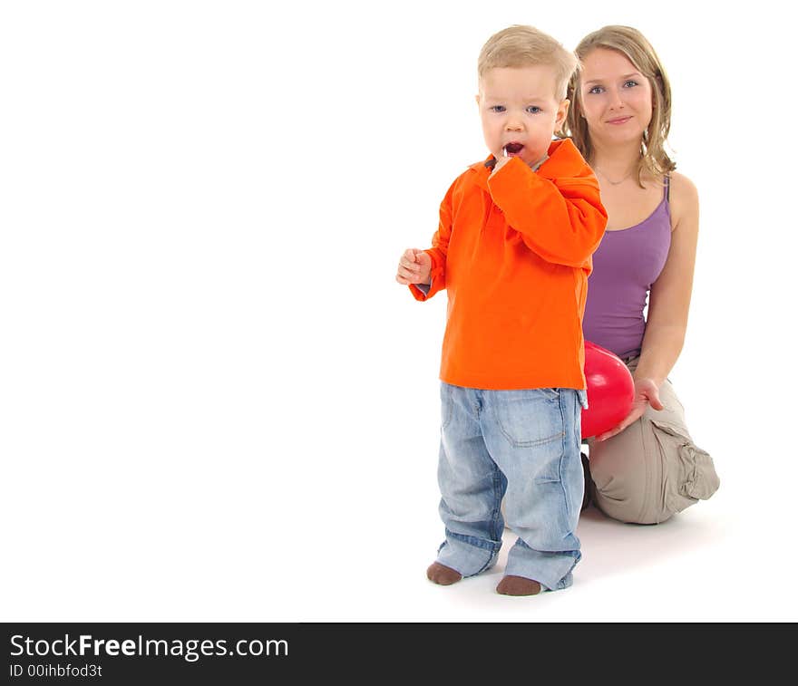 Mother playing with her son