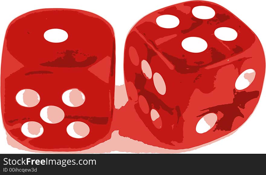 2 dice showing 1 and 4