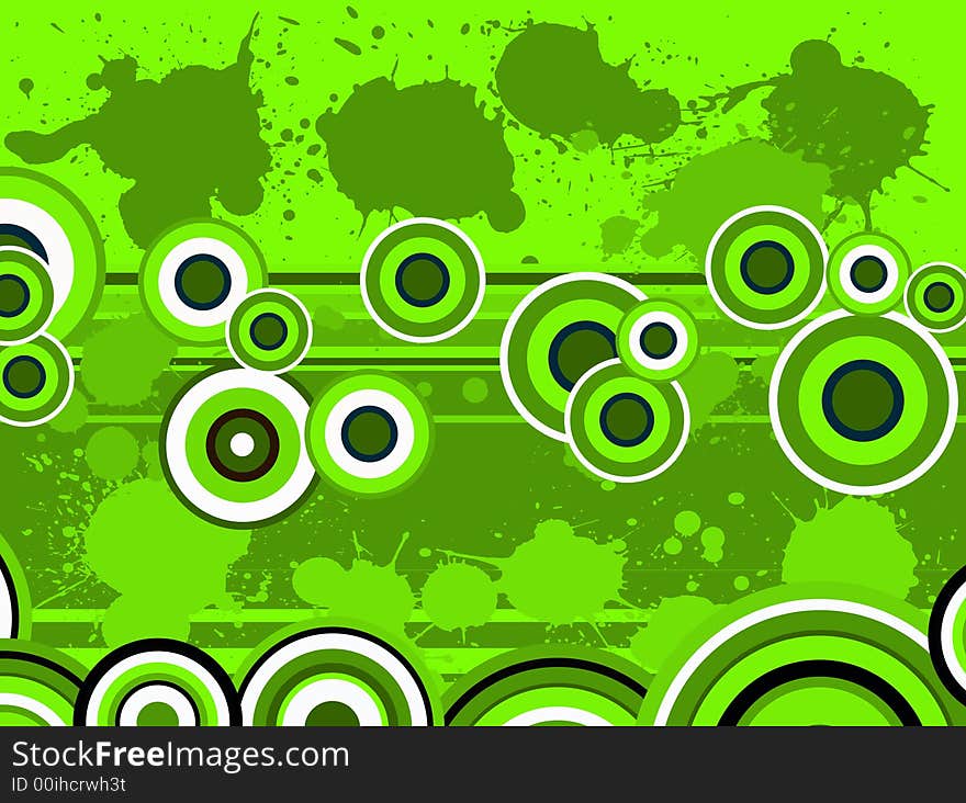 Green Circle Graphic with splats (Vector Graphic). Green Circle Graphic with splats (Vector Graphic)