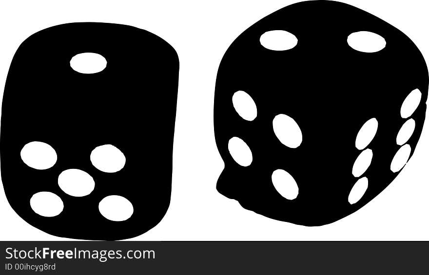 2 dice showing 1 and 2