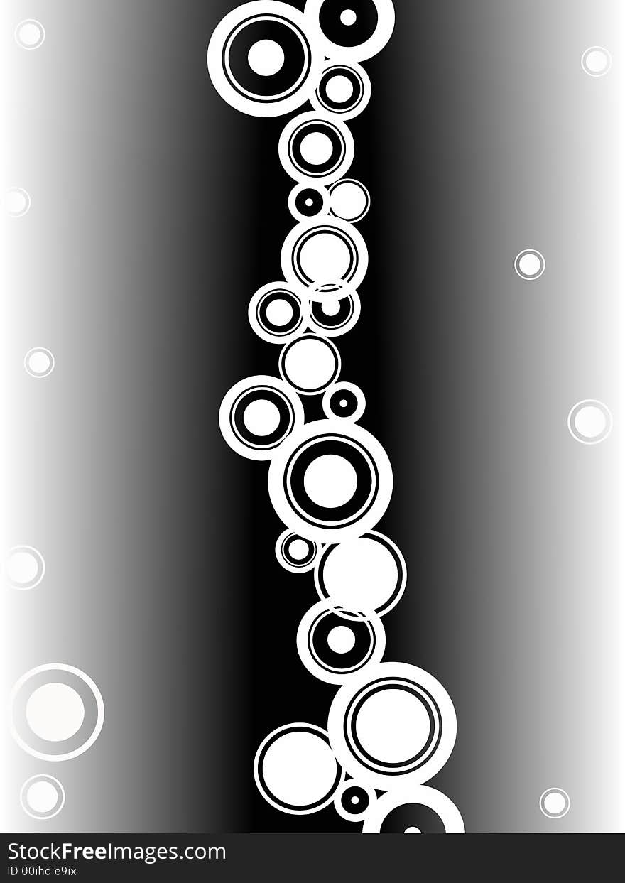 White Circles on a fading black background. White Circles on a fading black background