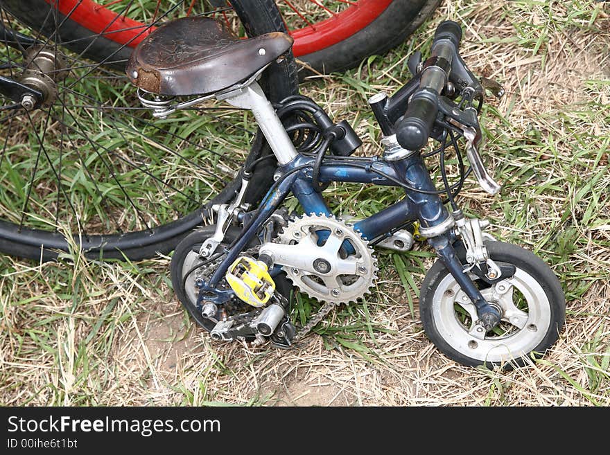 Small bike on the grass