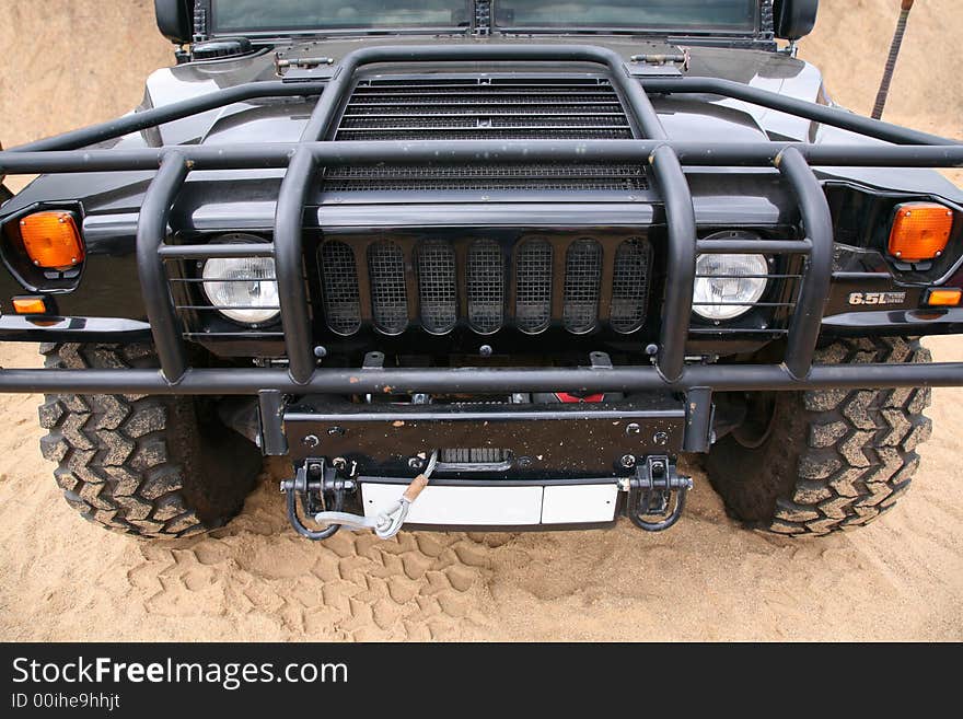 Humvee on sand