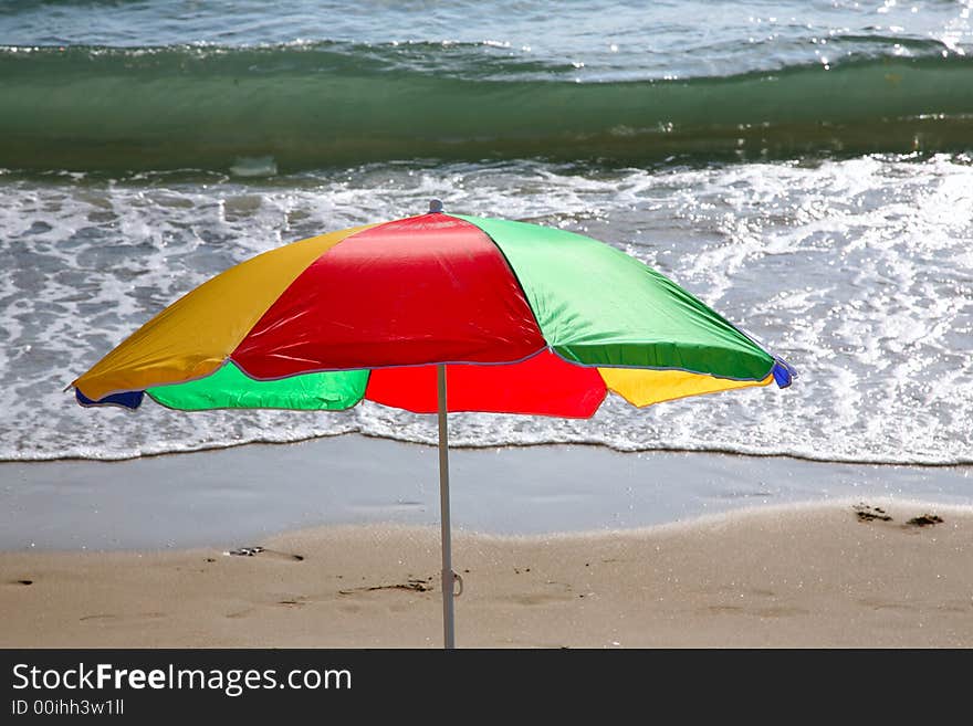 Colorful umbrella on the beach. Colorful umbrella on the beach