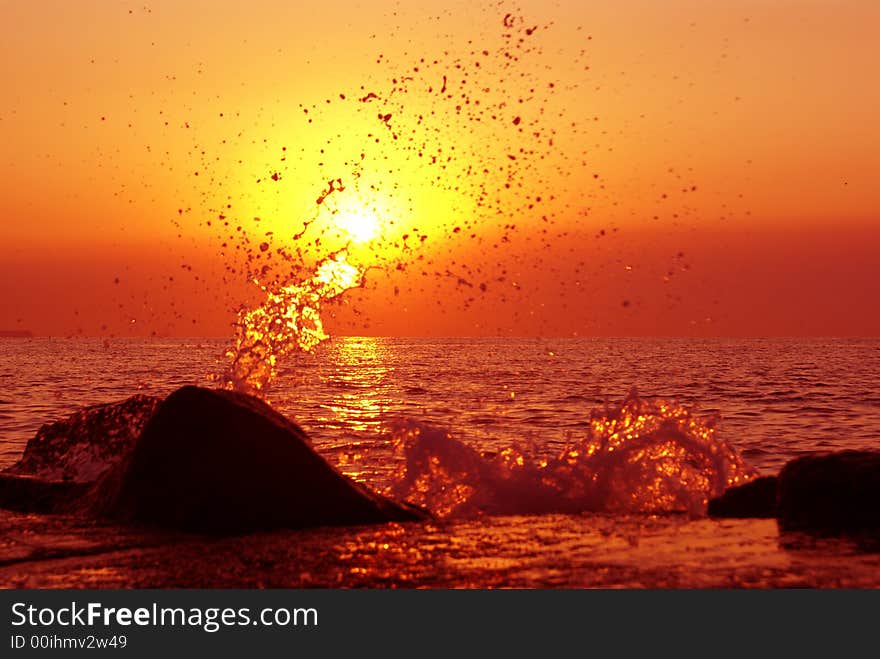 Unreal sunset splash