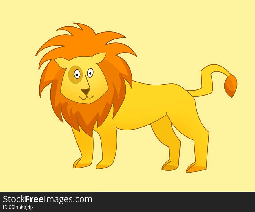 Happy yellow african lion looking at you. Happy yellow african lion looking at you