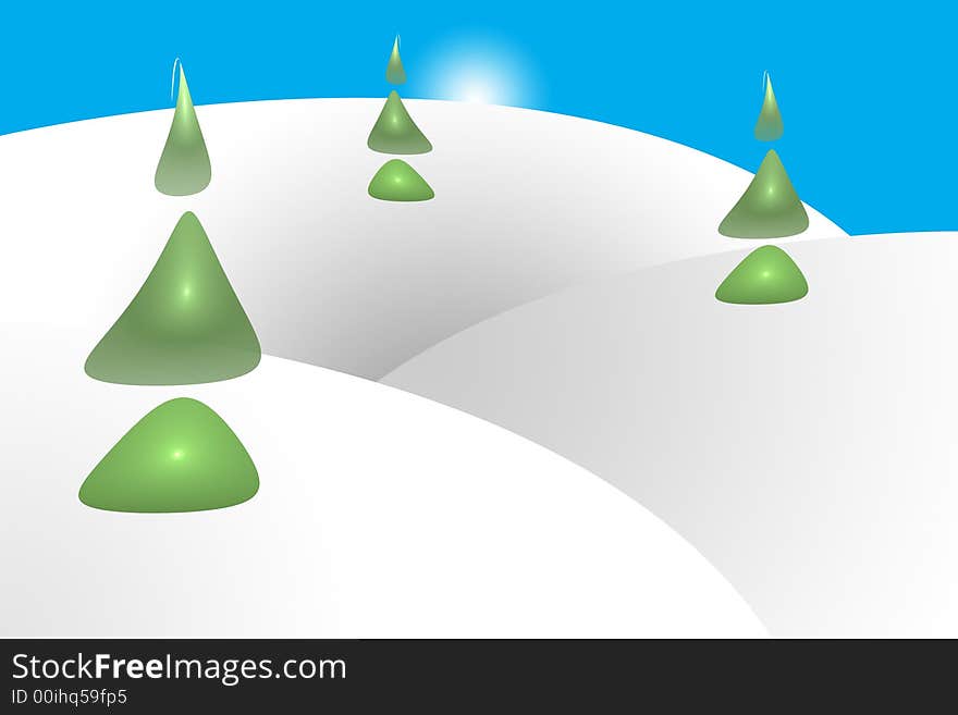 Uniquely Stylized Christmas or winter scenic. Uniquely Stylized Christmas or winter scenic