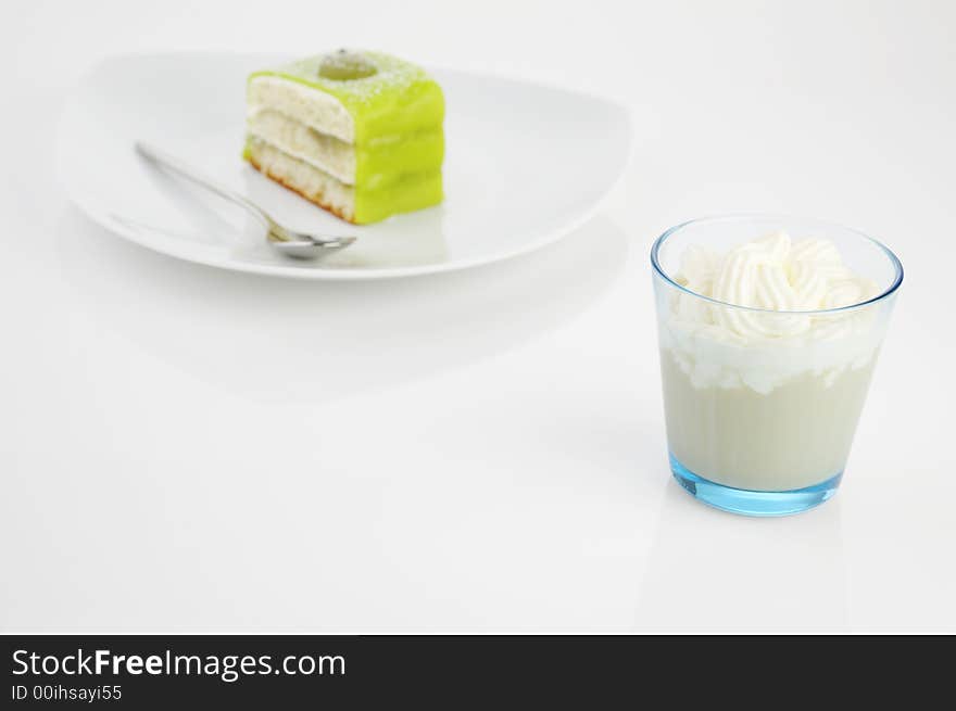 Frappucino and green cake