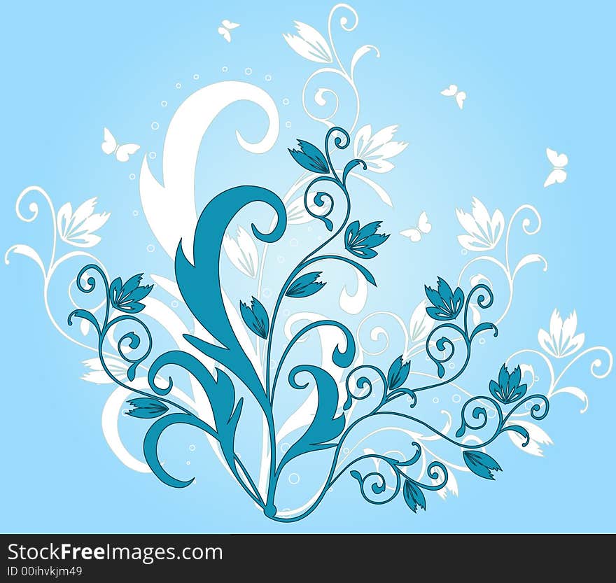 Abstract art floral vector illustration