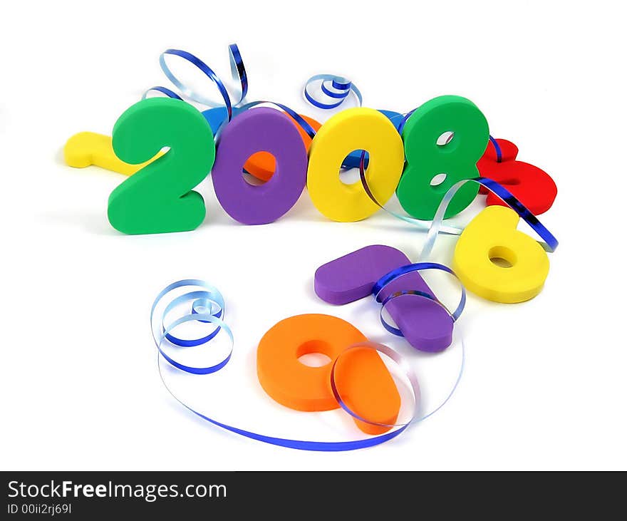 Group of multicolor objects on white background. Group of multicolor objects on white background