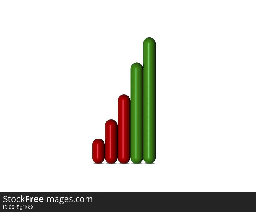 3D bar graphic for use in business charts