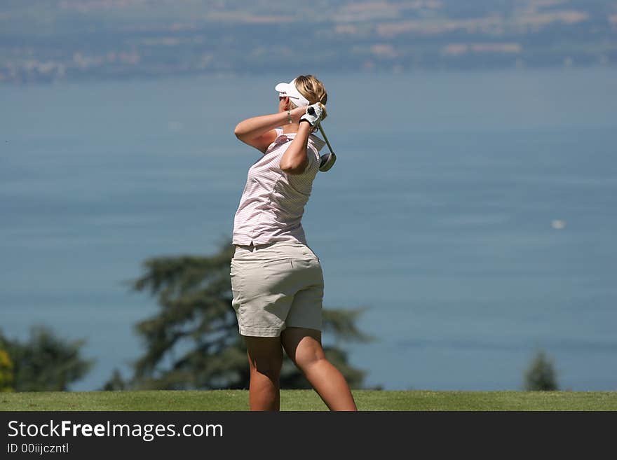 Lady Golf Swing At Leman Lake