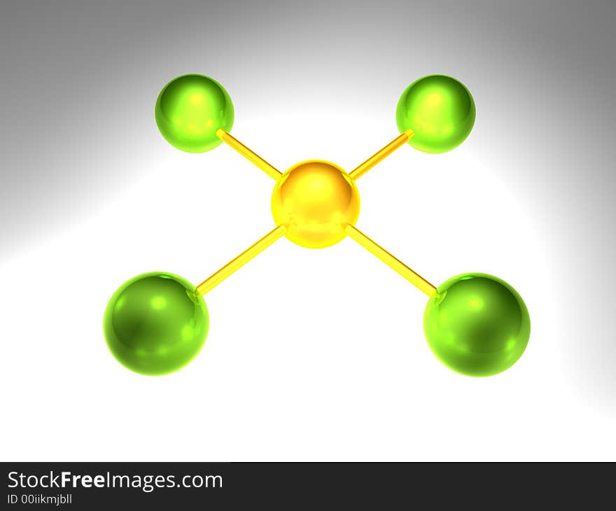 3d rendering of network node with 5 elements. 3d rendering of network node with 5 elements