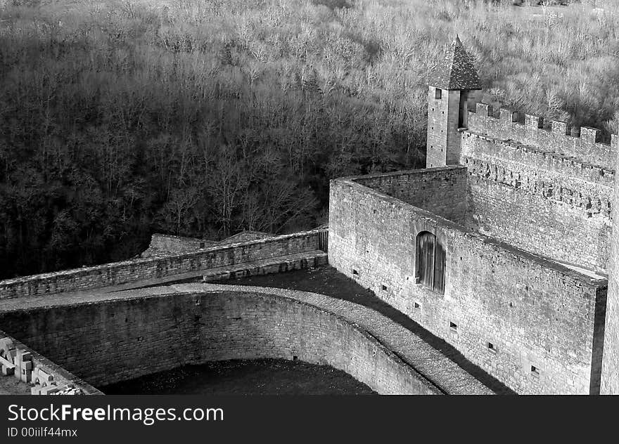 Medieval Castle Black White