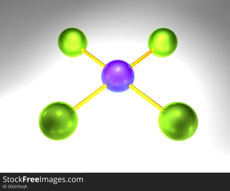 3d rendering of network node with 5 elements. 3d rendering of network node with 5 elements