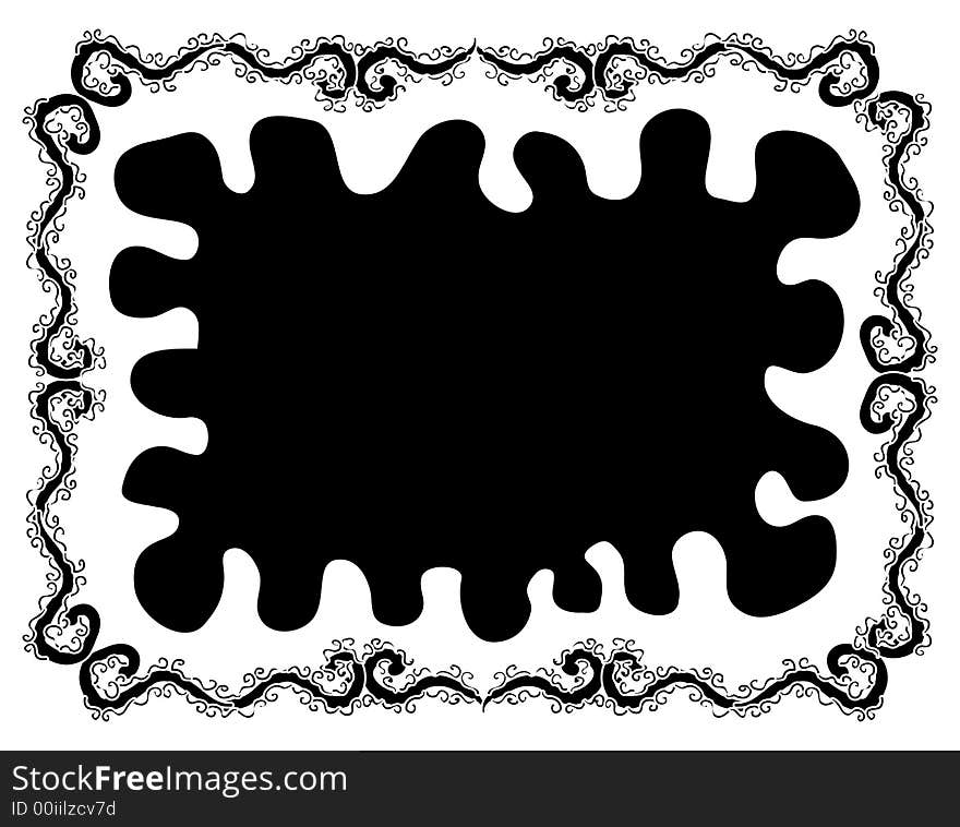 Cartoon Style Squiggly Graphic Design Frame. Cartoon Style Squiggly Graphic Design Frame