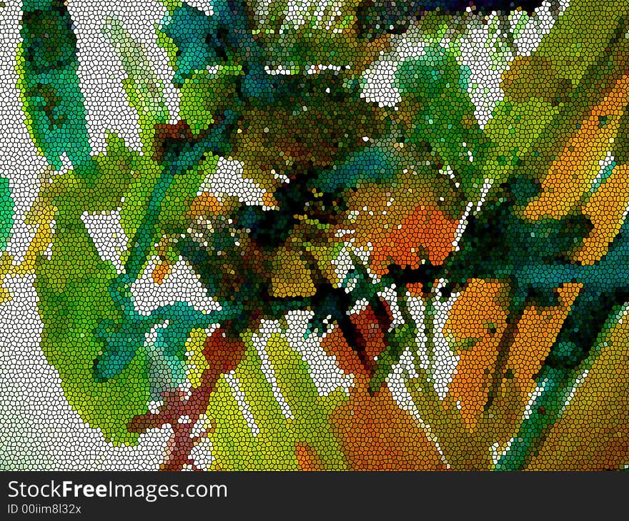 Abstract Background Hand Painted Image Post-Processed in Software