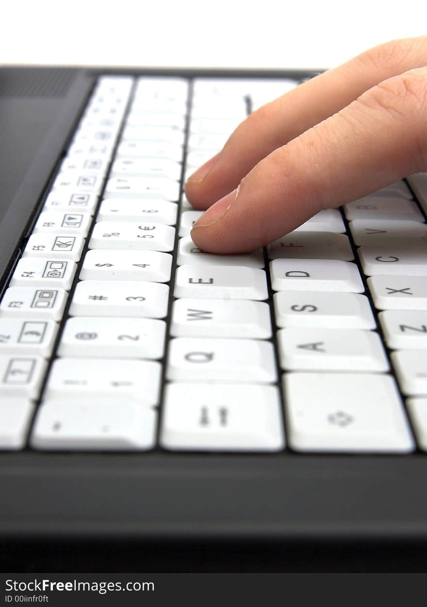 Closeup of laptop keyboard