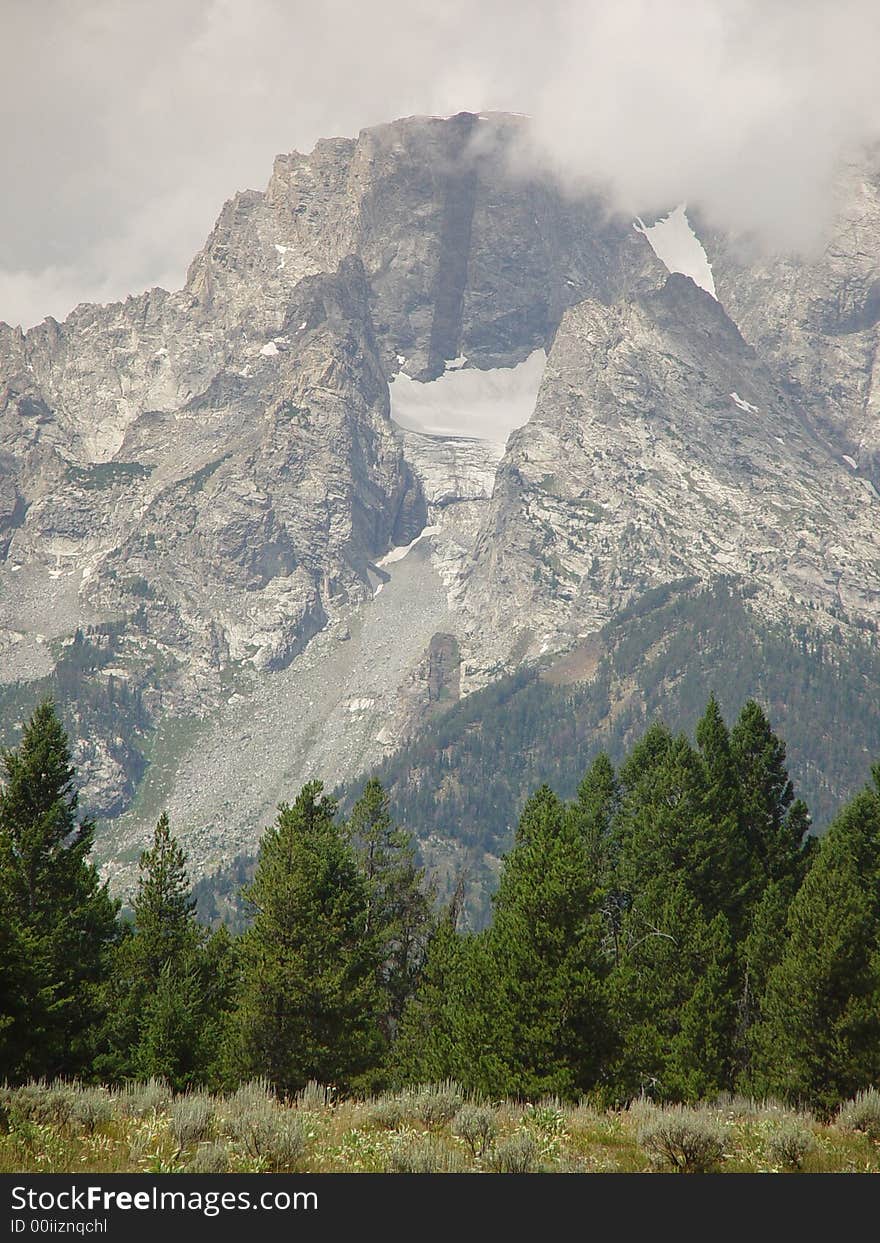 Mount Moran of the Teton Range. Mount Moran of the Teton Range.