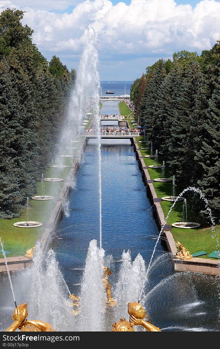 Fountains in the old park.