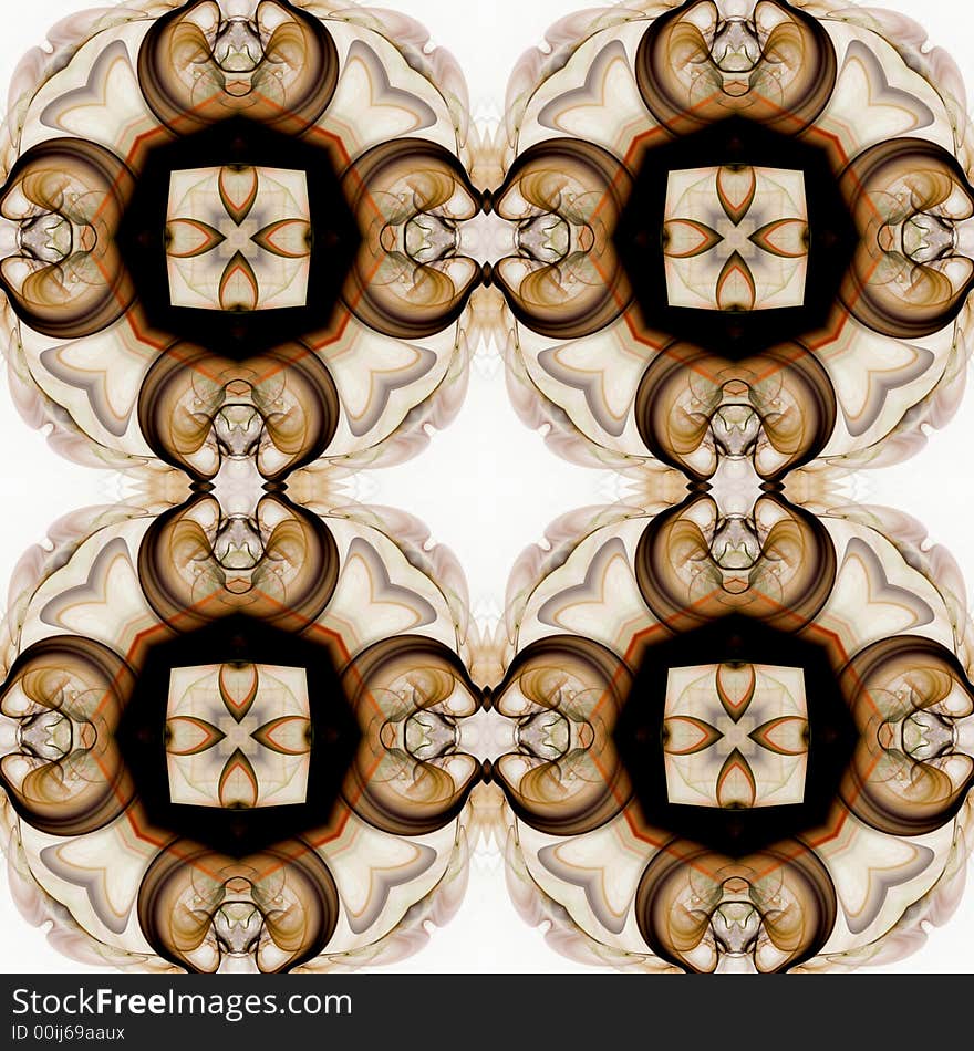 Abstract fractal image resembling brown medallion wallpaper