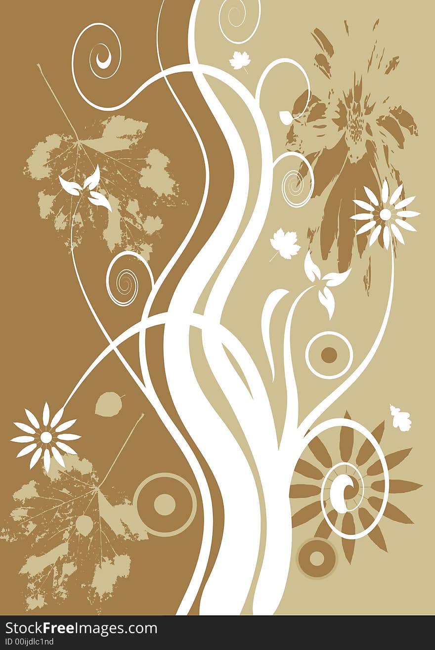 Autumn abstract vector floral