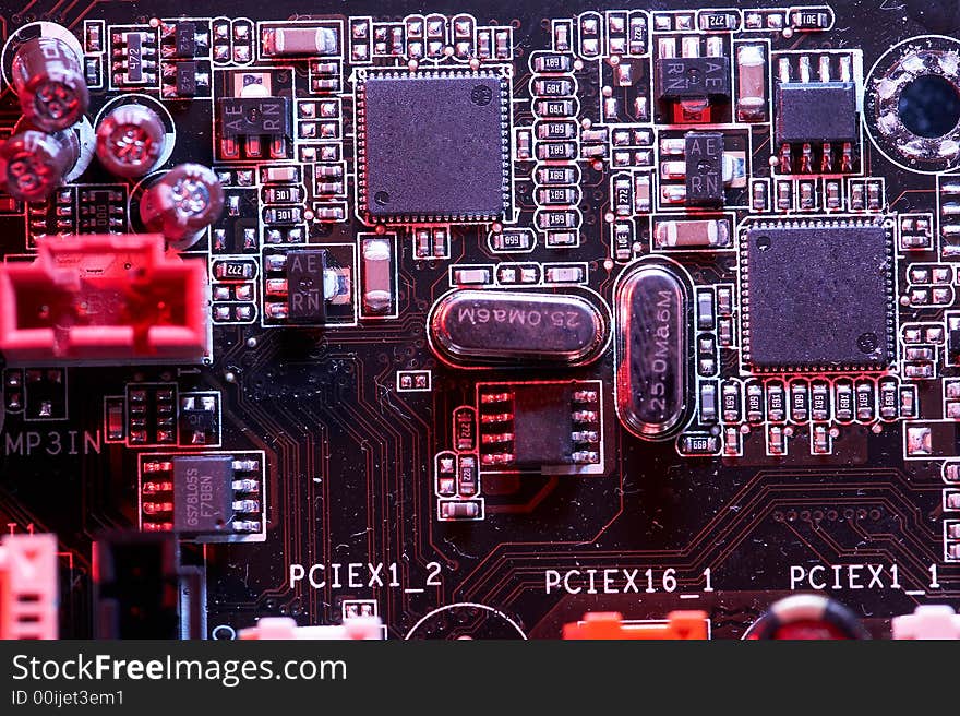 Computer circuit board with central processing unit. Computer circuit board with central processing unit