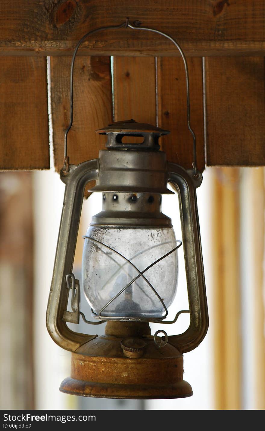 A closeup of an old lamp