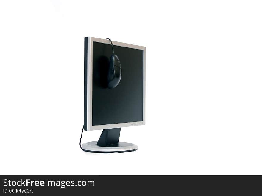 Computers monitor isolated on white background