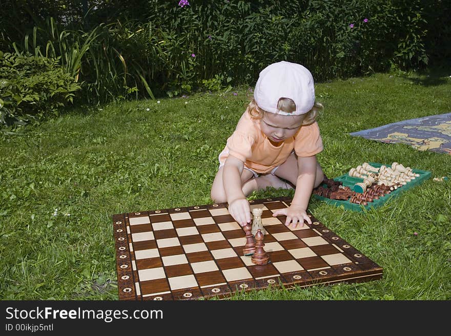 Girl Playing Chess