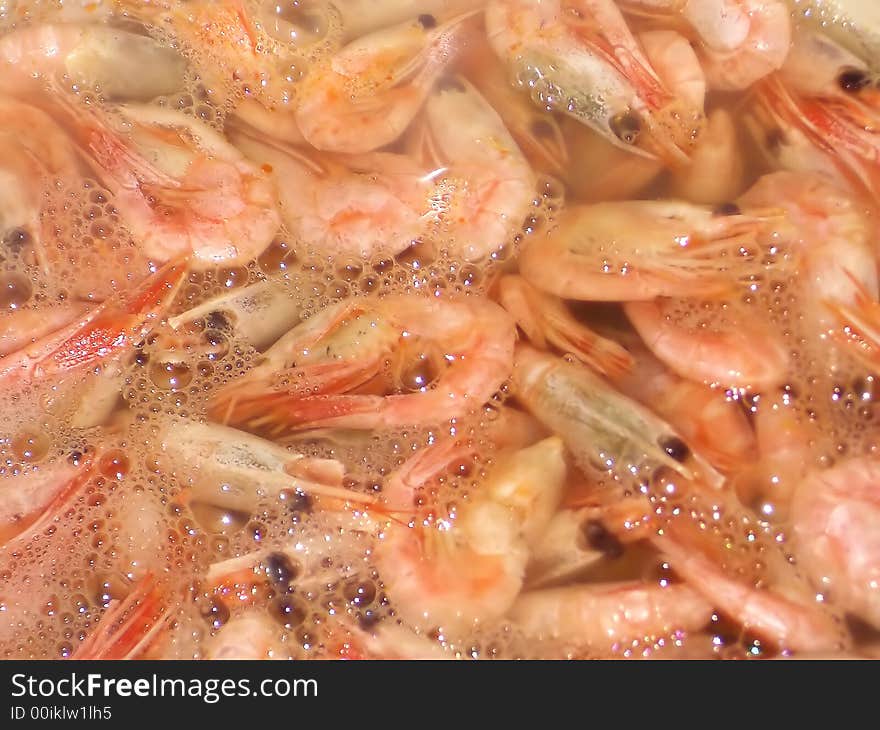 Prepared shrimp - food background. Visit my portfolio for more creative shots.