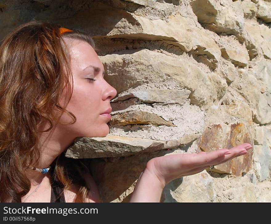 Girl posing like ancient egyptians do. Girl posing like ancient egyptians do